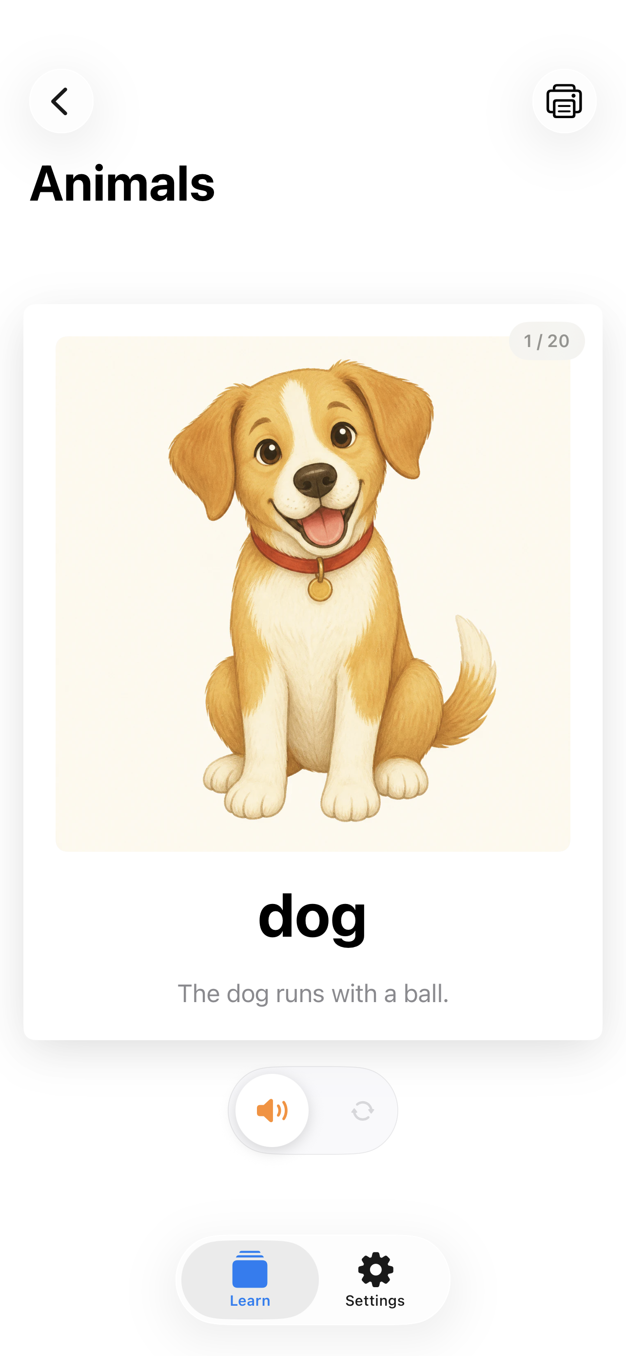 Word Otter Dog Flashcard